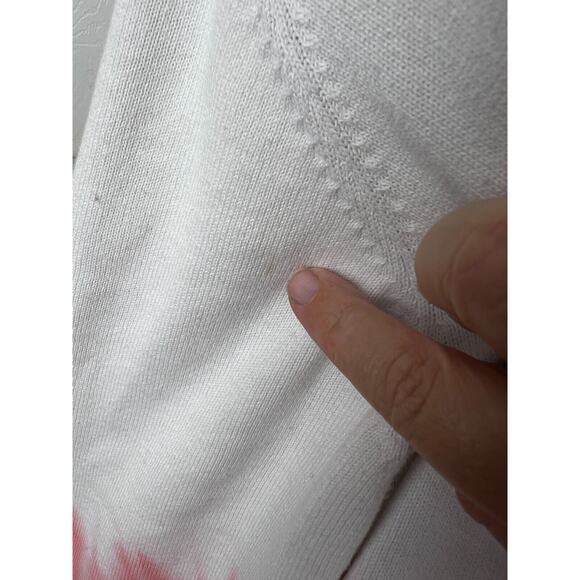 Torrid Sweater 3X Pink Red White Tie Dye Ombre Lightweight Knit Pullover - Picture 4 of 8